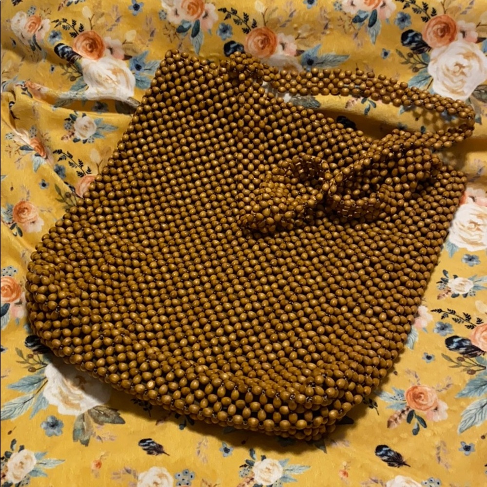 Wood Bead Purse